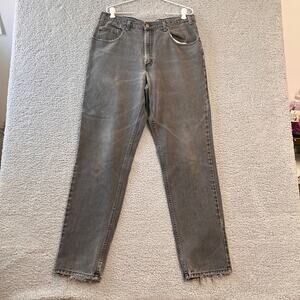 VINTAGE EDDIE BAUER JEANS Mens 38X34 100% Cotton Outdoor Gray Denim Workwear